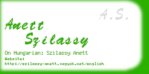 anett szilassy business card